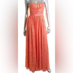 Aqua Coral and Gold Gown